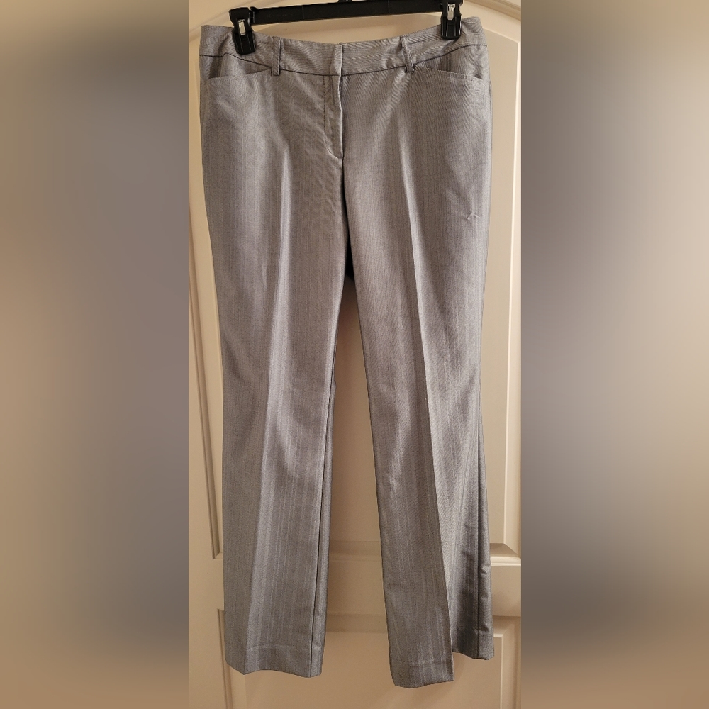 Worthington Modern Fit Gray Strp Herringbone Trousers